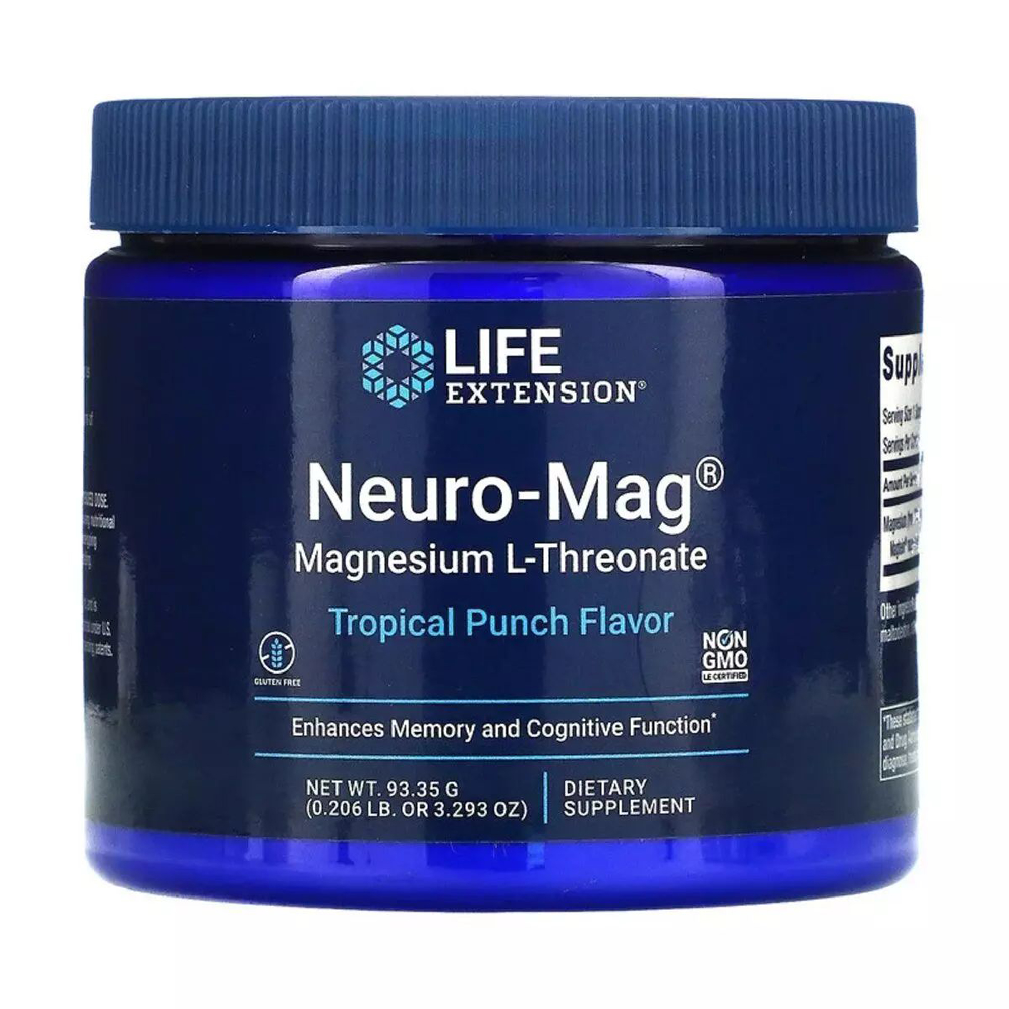 Магній L-Треонат Life Extension Neuro-Mag Magnesium L-Threonate зі смаком тропічного пуншу, в порошку, 93.35 г